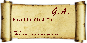 Gavrila Aldán névjegykártya